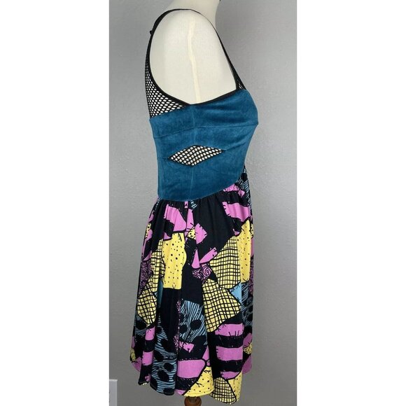 Disney The Nightmare Before Christmas Sally Patchwork Dress Fishnet Small - Picture 4 of 9